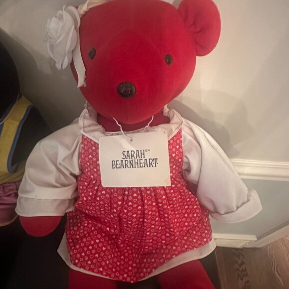 Sarah Bearnheart Teddy North American Bear VIB Red Plush Original tag 20" 1979 - Picture 3 of 5